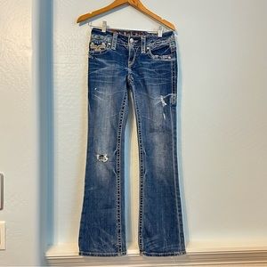 Rock Revival Paula Bootcut Jeans embellished buttons size 28